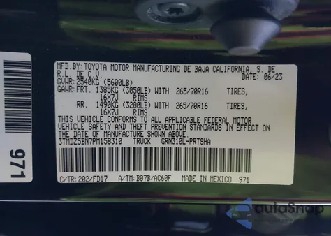 2023 Toyota Tacoma Trd Off Road from USA, damaged, VIN 3TMDZ5BN7PM158310